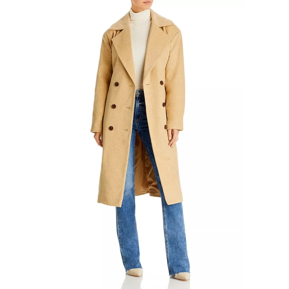 Aqua Duster Trench Coat Med Beige Size XS